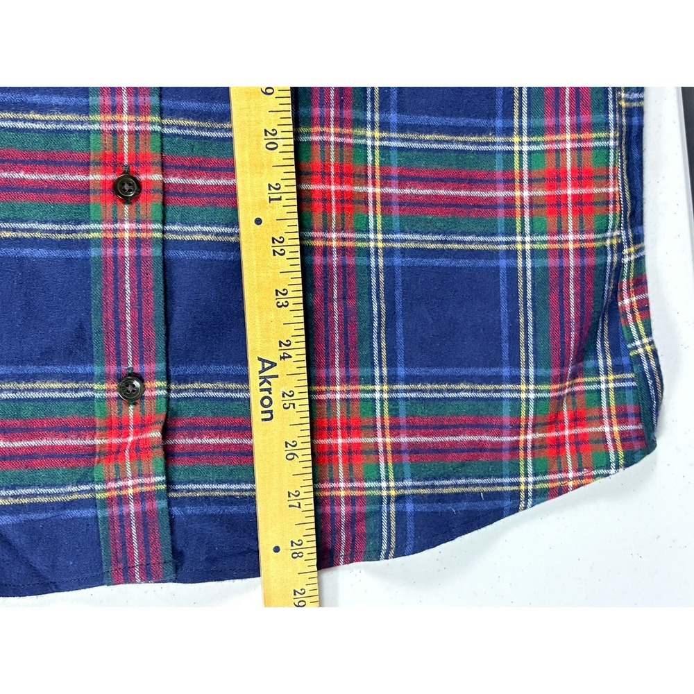 LL Bean Flannel Shirt Women M Relaxed Fit Scotch Plaid Long Sleeve Button Up NEW - Picture 8 of 8